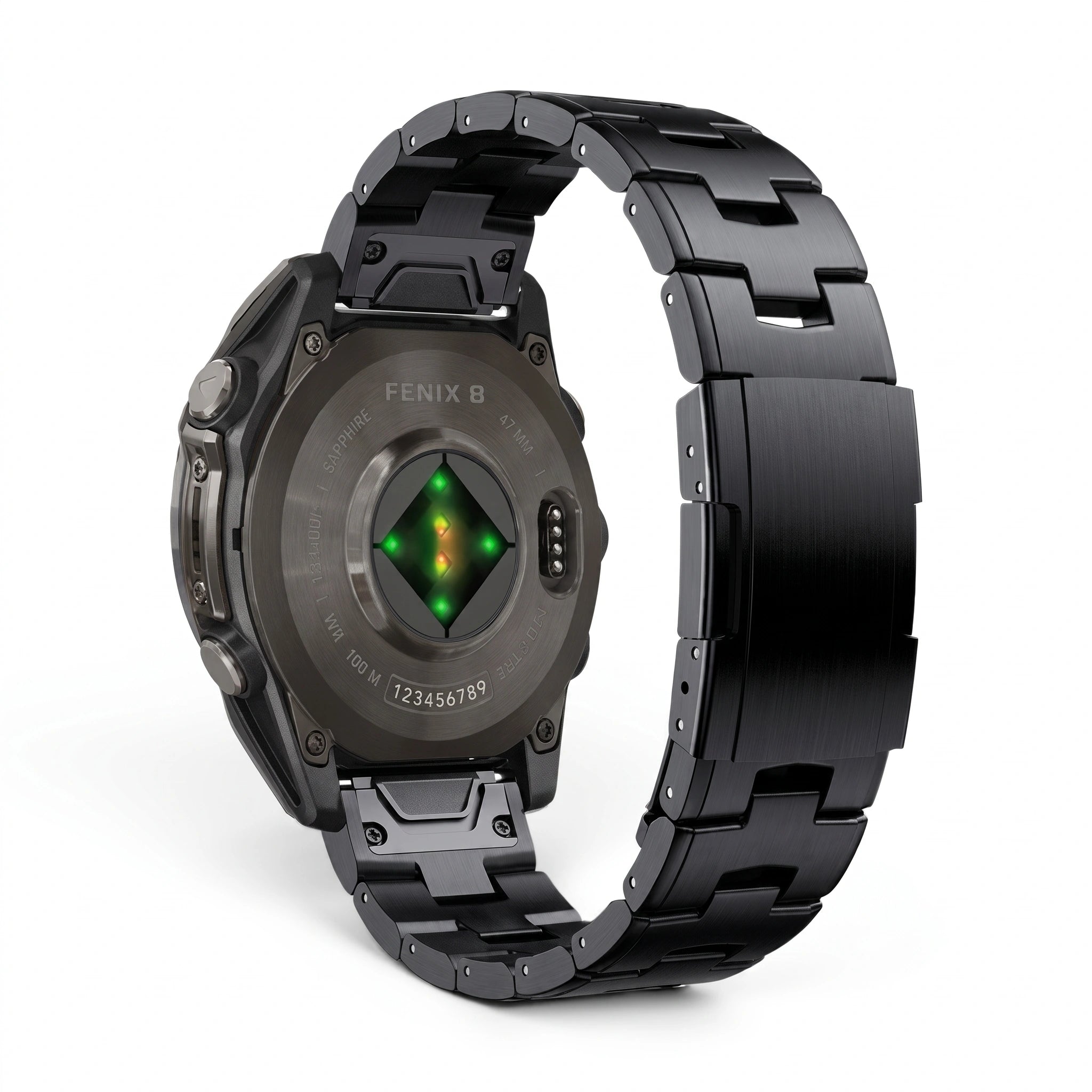 Bracelet Kratos titane noir, vue de face 3 - Garmin QuickFit 22mm | Clipz-it