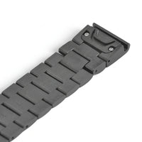 Bracelet Maillon acier inoxydable acier noir, vue de profil 2 - Garmin QuickFit 22mm | Clipz-it