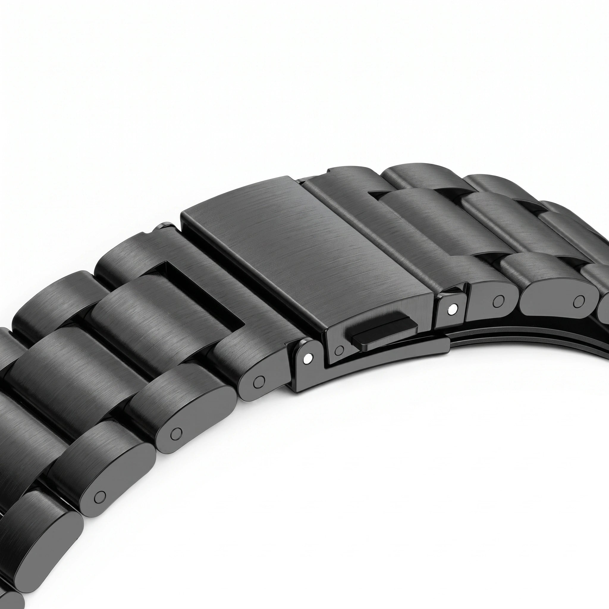 Bracelet Maillon acier inoxydable acier noir, vue de profil 3 - Garmin QuickFit 22mm | Clipz-it