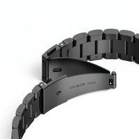 Bracelet Maillon acier inoxydable acier noir, vue de profil 4 - Garmin QuickFit 22mm | Clipz-it
