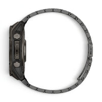 Bracelet Maillon acier inoxydable acier noir, vue de profil - Garmin QuickFit 22mm | Clipz-it