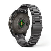 Bracelet Maillon acier inoxydable noir, vue de dos 2 - Garmin QuickFit 22mm | Clipz-it