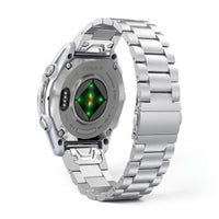 Bracelet Maillon acier inoxydable noir, vue de dos 3 - Garmin QuickFit 22mm | Clipz-it