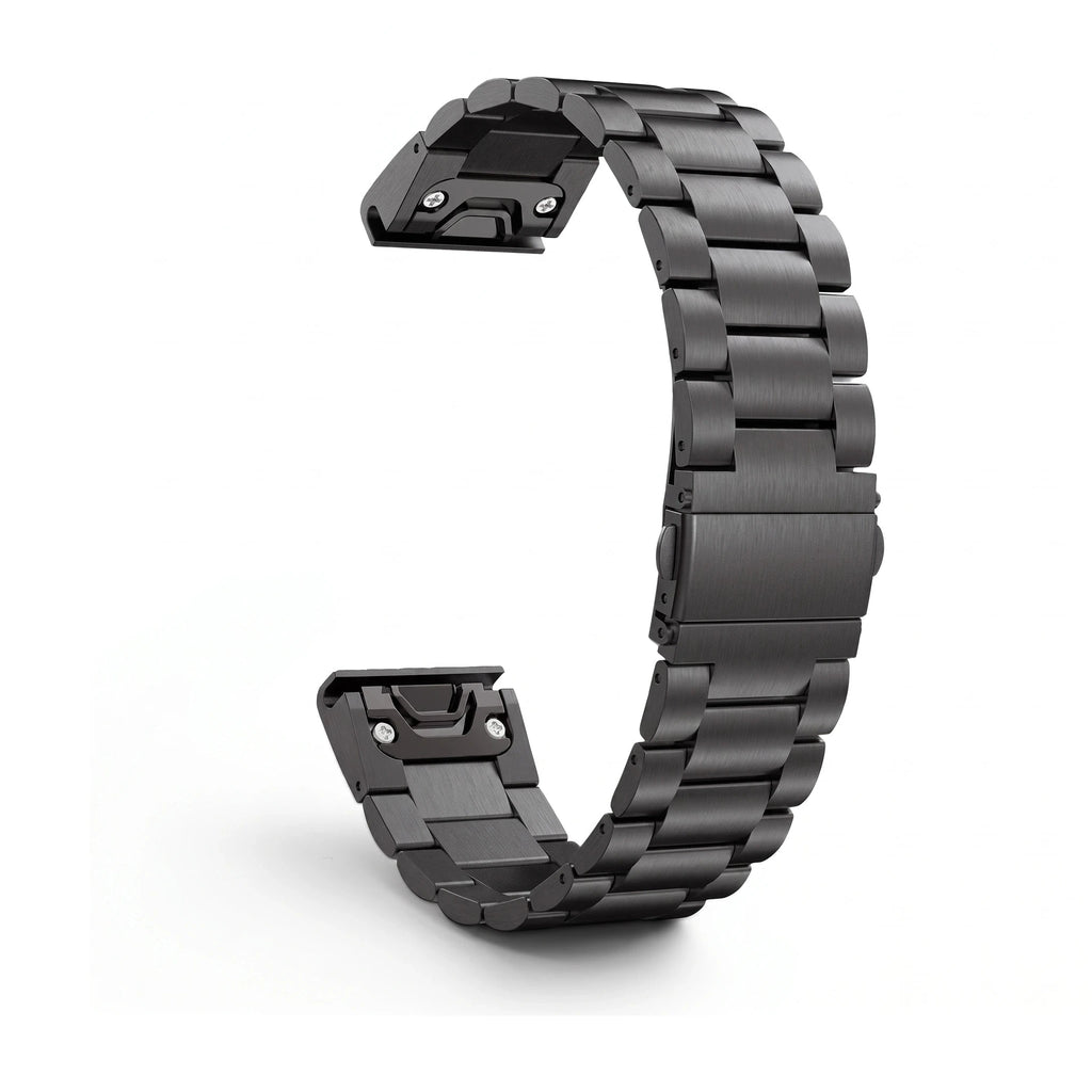 Maillon teräsranneke, musta, takaa - Garmin QuickFit 22mm | Clipz-it