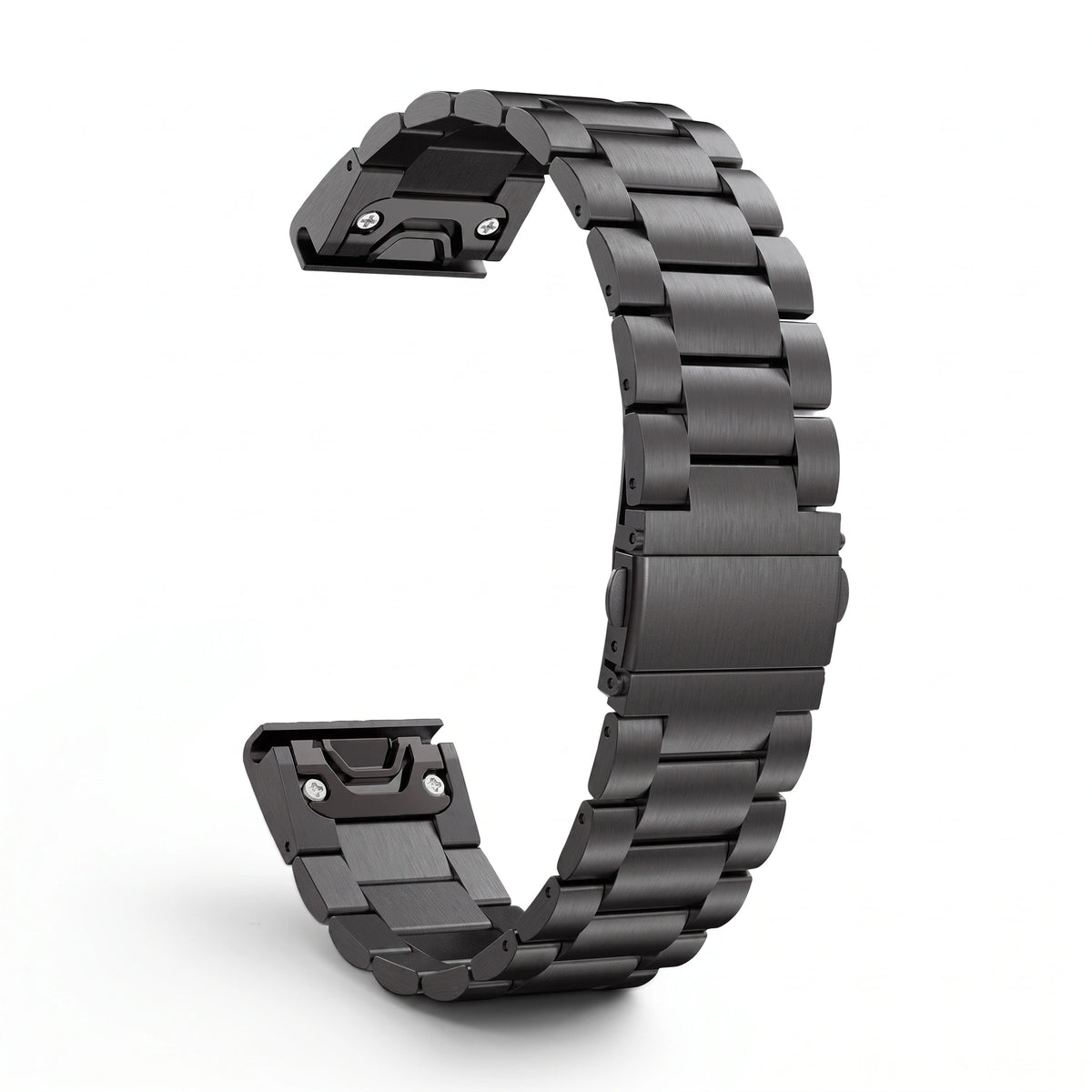 Bracelet Maillon acier inoxydable noir, vue de dos - Garmin QuickFit 22mm | Clipz-it