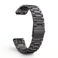 Bracelet Maillon acier inoxydable noir, vue de dos - Garmin QuickFit 22mm | Clipz-it