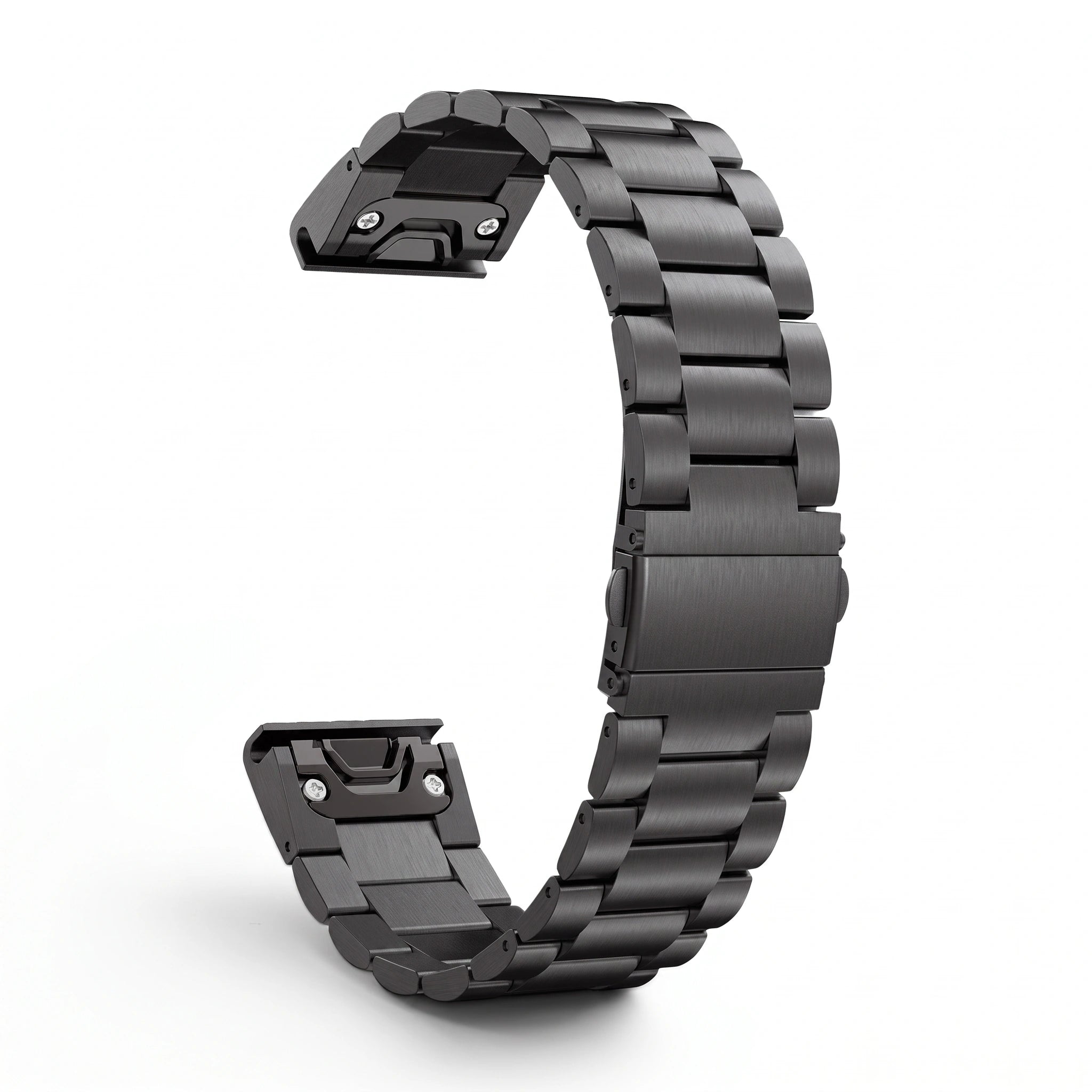 Bracelet Maillon acier inoxydable noir, vue de dos - Garmin QuickFit 22mm | Clipz-it