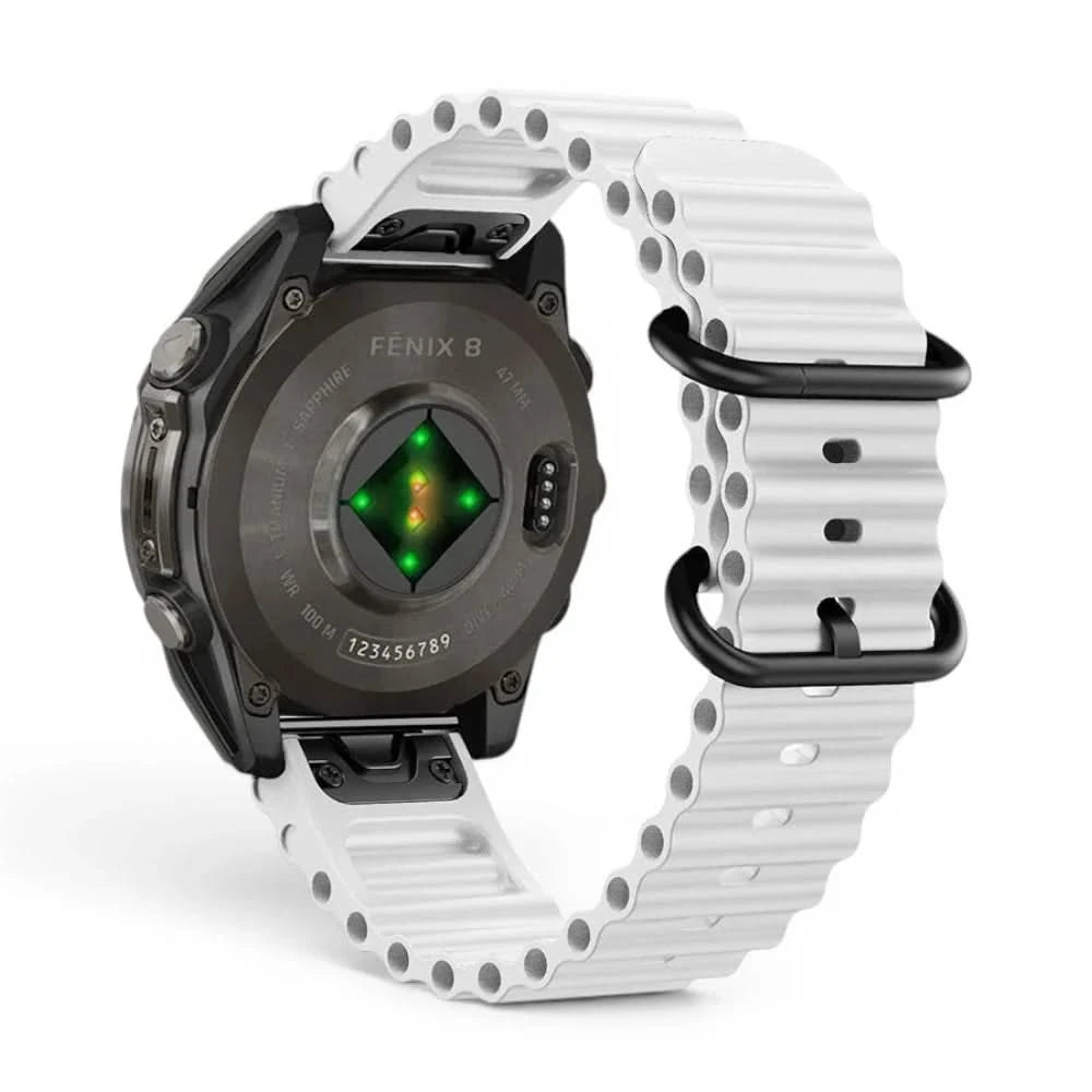 Bracelet Marine silicone marine, vue de face - Garmin QuickFit 22mm | Clipz-it