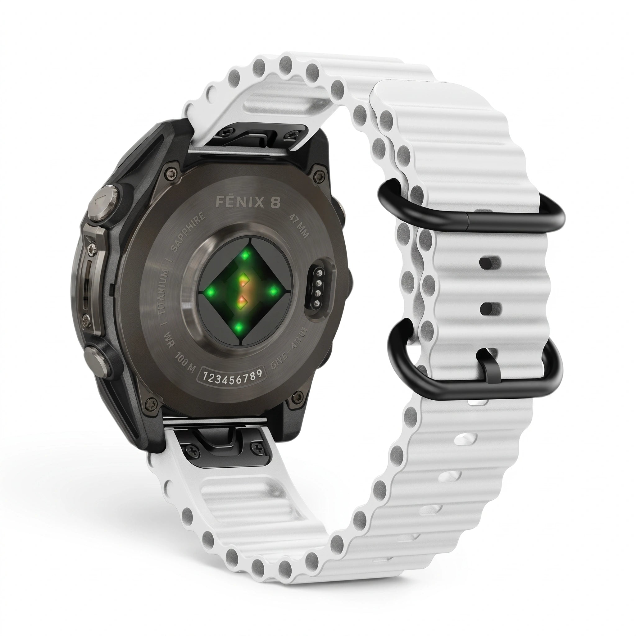 Bracelet Marine silicone marine, vue de face - Garmin QuickFit 22mm | Clipz-it