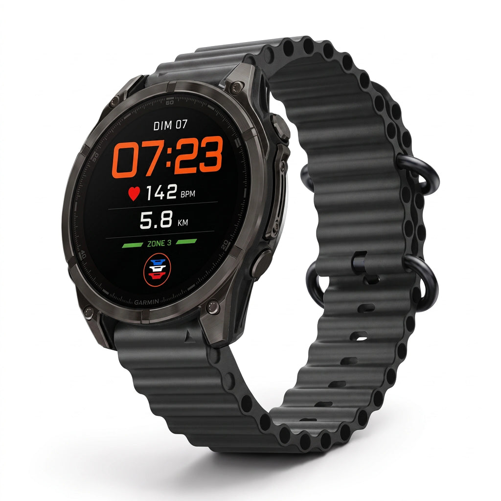 Bracelet Marine silicone noir, vue de dos - Garmin QuickFit 22mm | Clipz-it