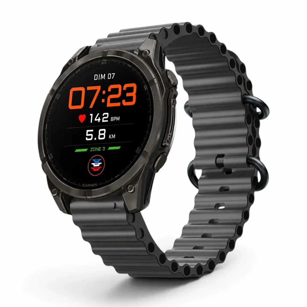 Bracelet Marine silicone noir, vue de dos - Garmin QuickFit 22mm | Clipz-it