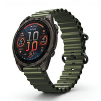 Bracelet Marine silicone vert militaire, vue de profil - Garmin QuickFit 22mm | Clipz-it