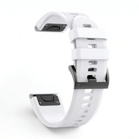 Bracelet Motion silicone blanc, vue de profil - Garmin QuickFit 22mm | Clipz-it