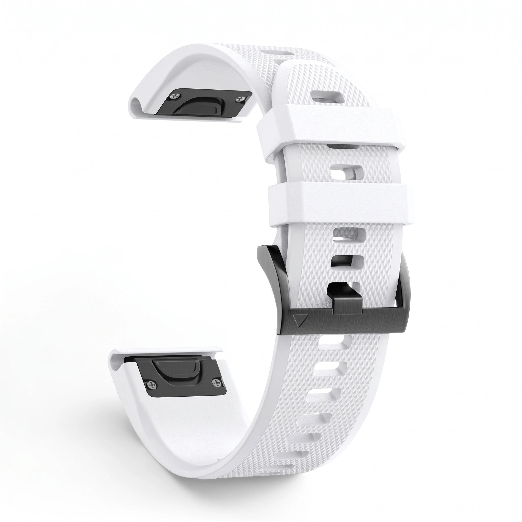 Bracelet Motion silicone blanc, vue de profil - Garmin QuickFit 22mm | Clipz-it