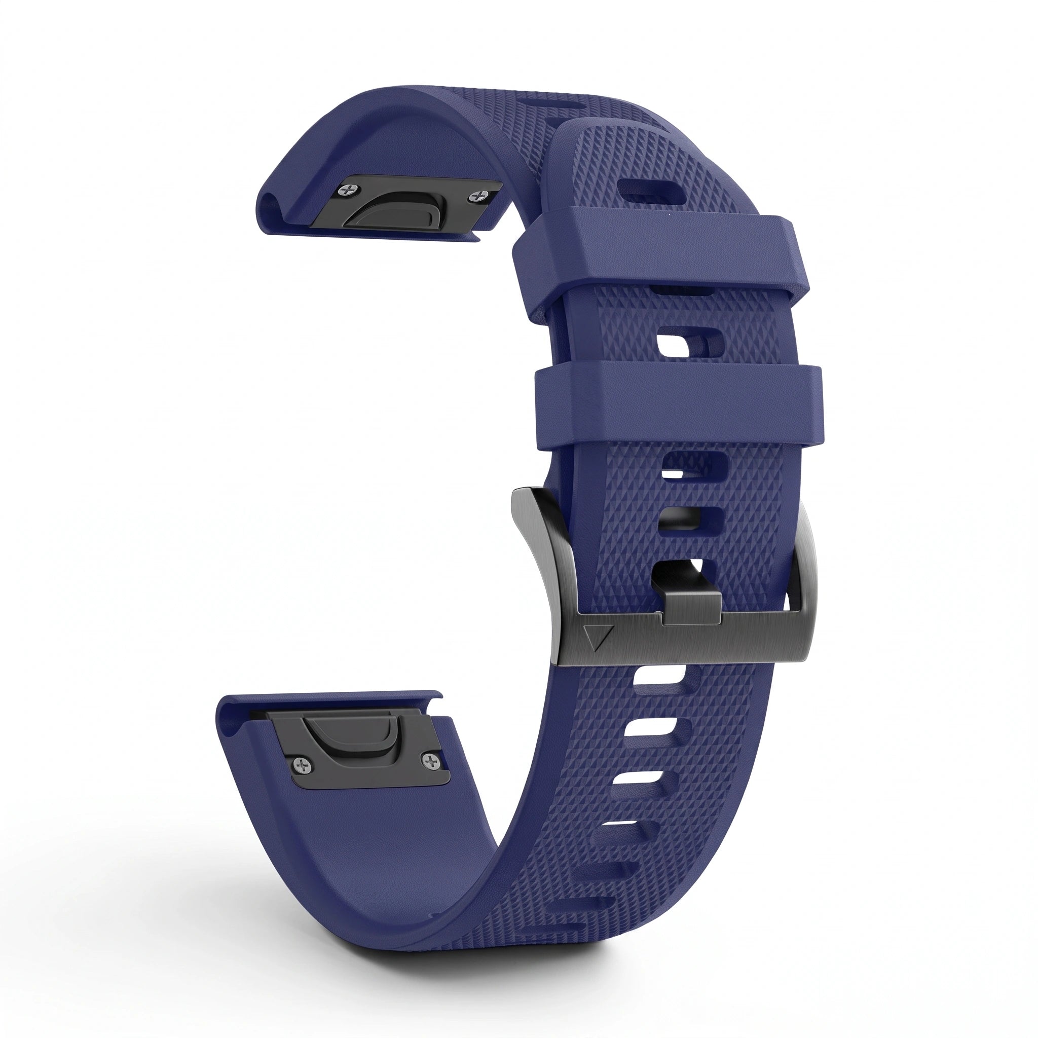 Bracelet Motion silicone bleu marine, vue de profil - Garmin QuickFit 22mm | Clipz-it