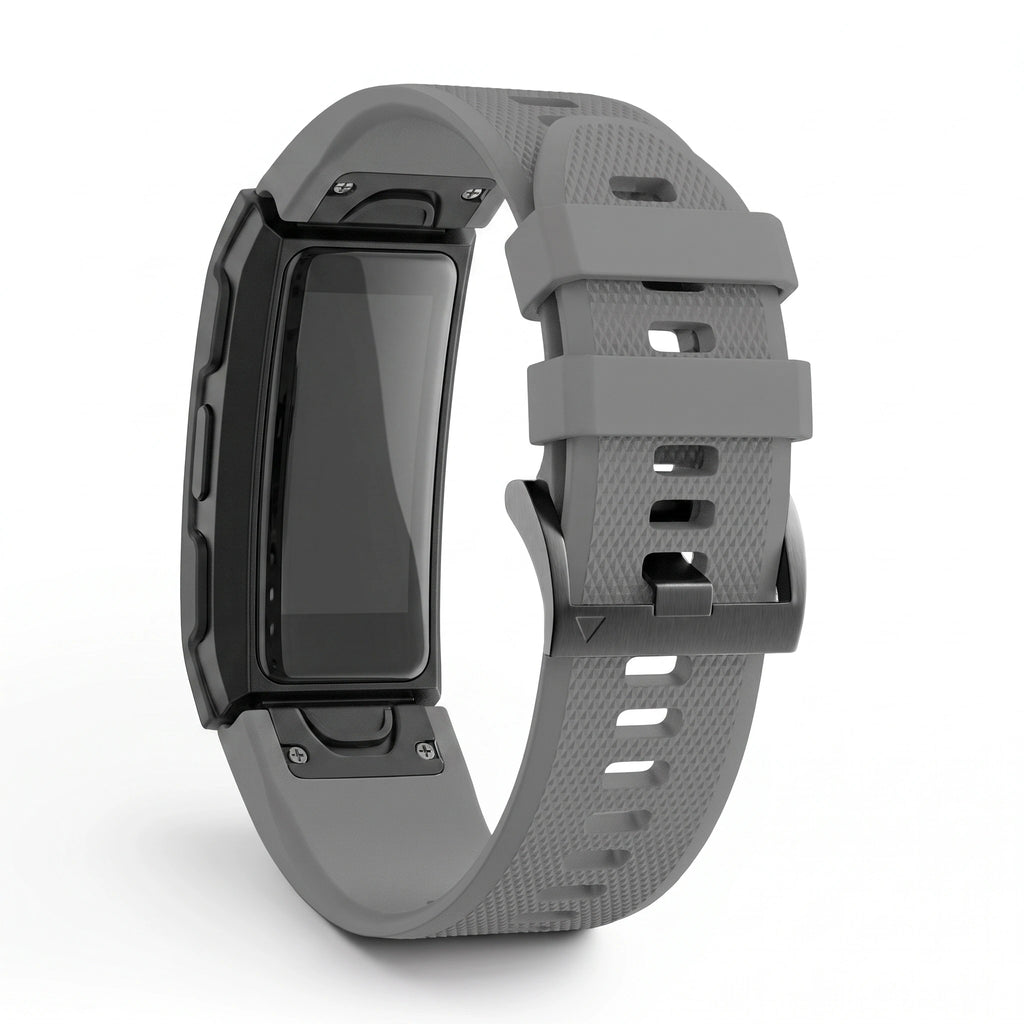 Bracelet Motion silicone gris, vue de profil - Garmin QuickFit 22mm | Clipz-it