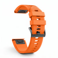 Bracelet Motion silicone orange, vue de profil - Garmin QuickFit 22mm | Clipz-it