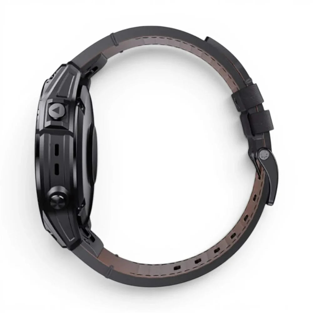 Bracelet Performance cuir noir, vue de dos 2 - Garmin QuickFit 22mm | Clipz-it