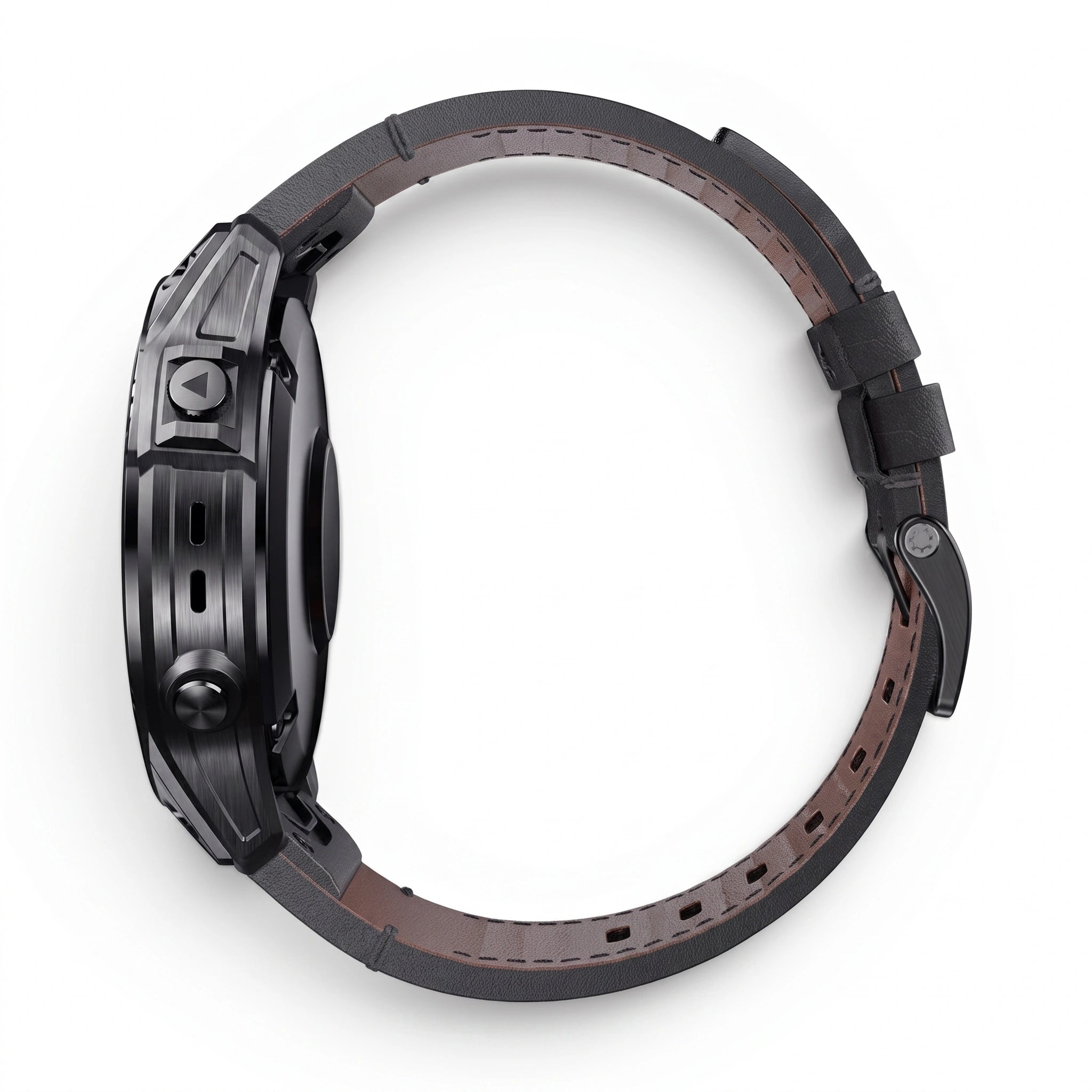 Bracelet Performance cuir noir, vue de dos 2 - Garmin QuickFit 22mm | Clipz-it