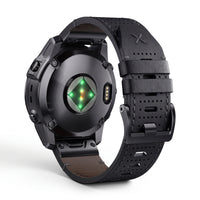 Bracelet Performance cuir noir, vue de dos - Garmin QuickFit 22mm | Clipz-it