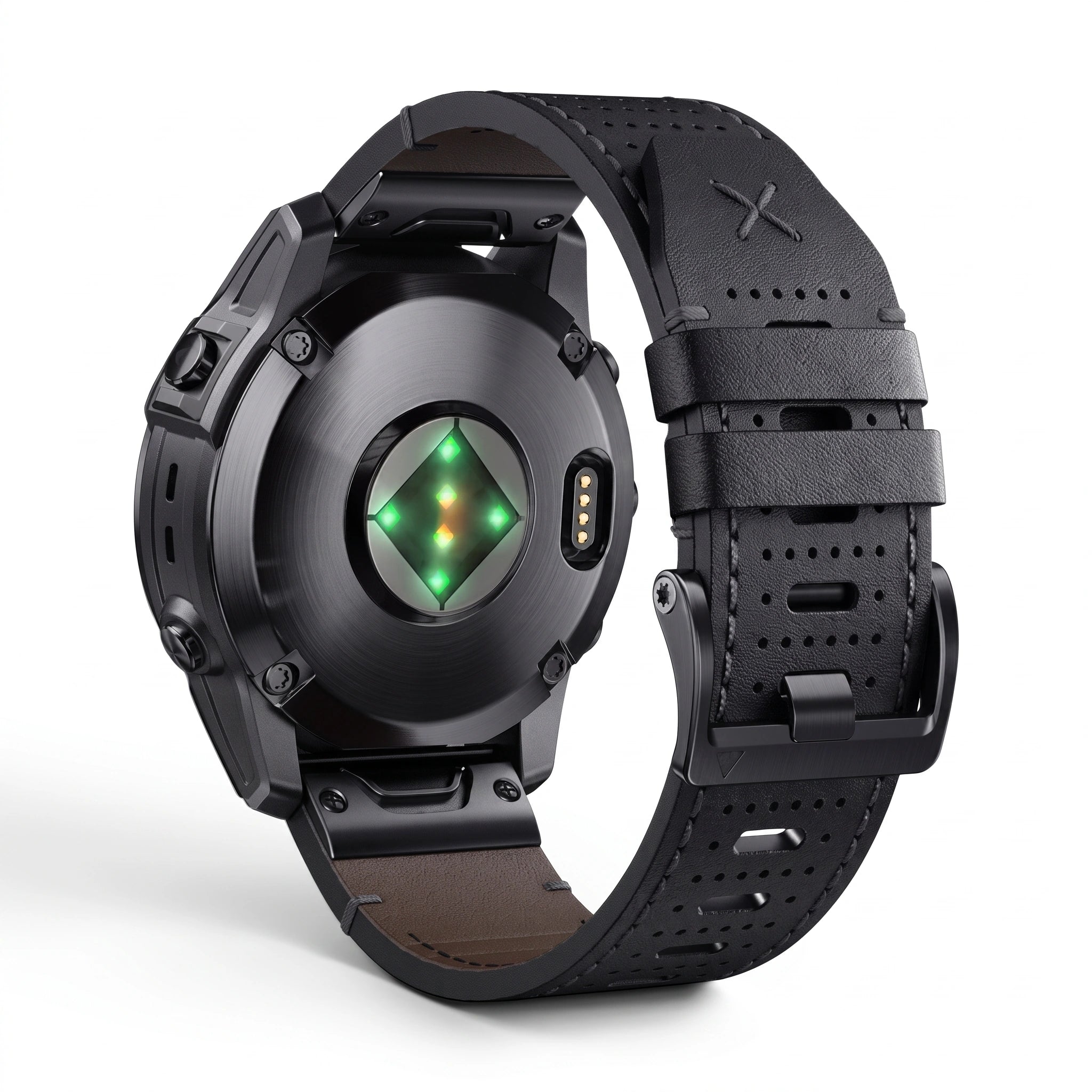 Bracelet Performance cuir noir, vue de dos - Garmin QuickFit 22mm | Clipz-it
