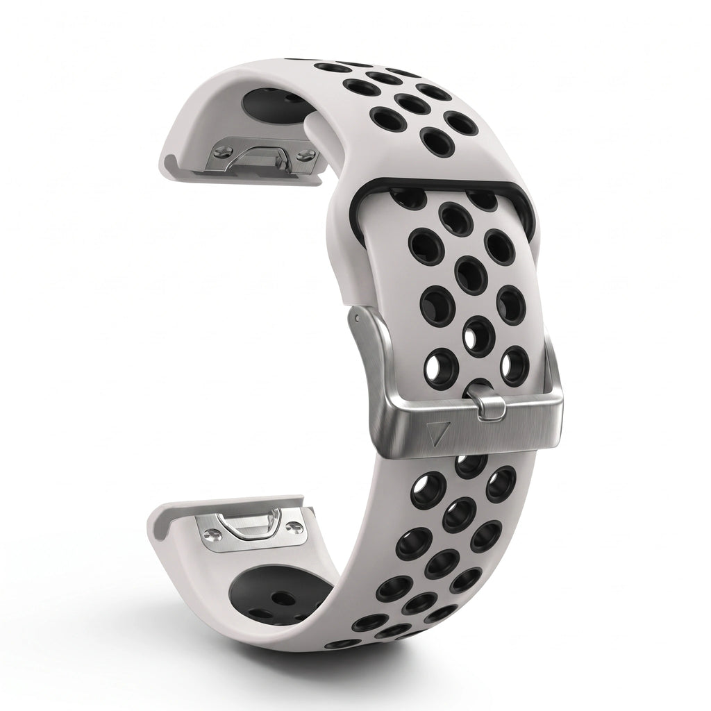 Bracelet Rhythm silicone blanc, vue de dos - Garmin QuickFit 22mm | Clipz-it
