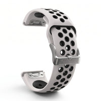 Bracelet Rhythm silicone blanc, vue de dos - Garmin QuickFit 22mm | Clipz-it