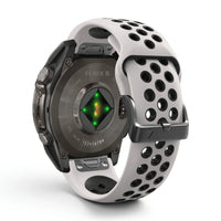 Bracelet Rhythm silicone blanc, vue de face 2 - Garmin QuickFit 22mm | Clipz-it