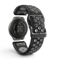 Bracelet Rhythm silicone noir, vue de profil - Garmin QuickFit 22mm | Clipz-it