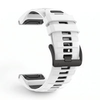 Bracelet Sport Pro silicone blanc, vue de profil - Garmin QuickFit 22mm | Clipz-it