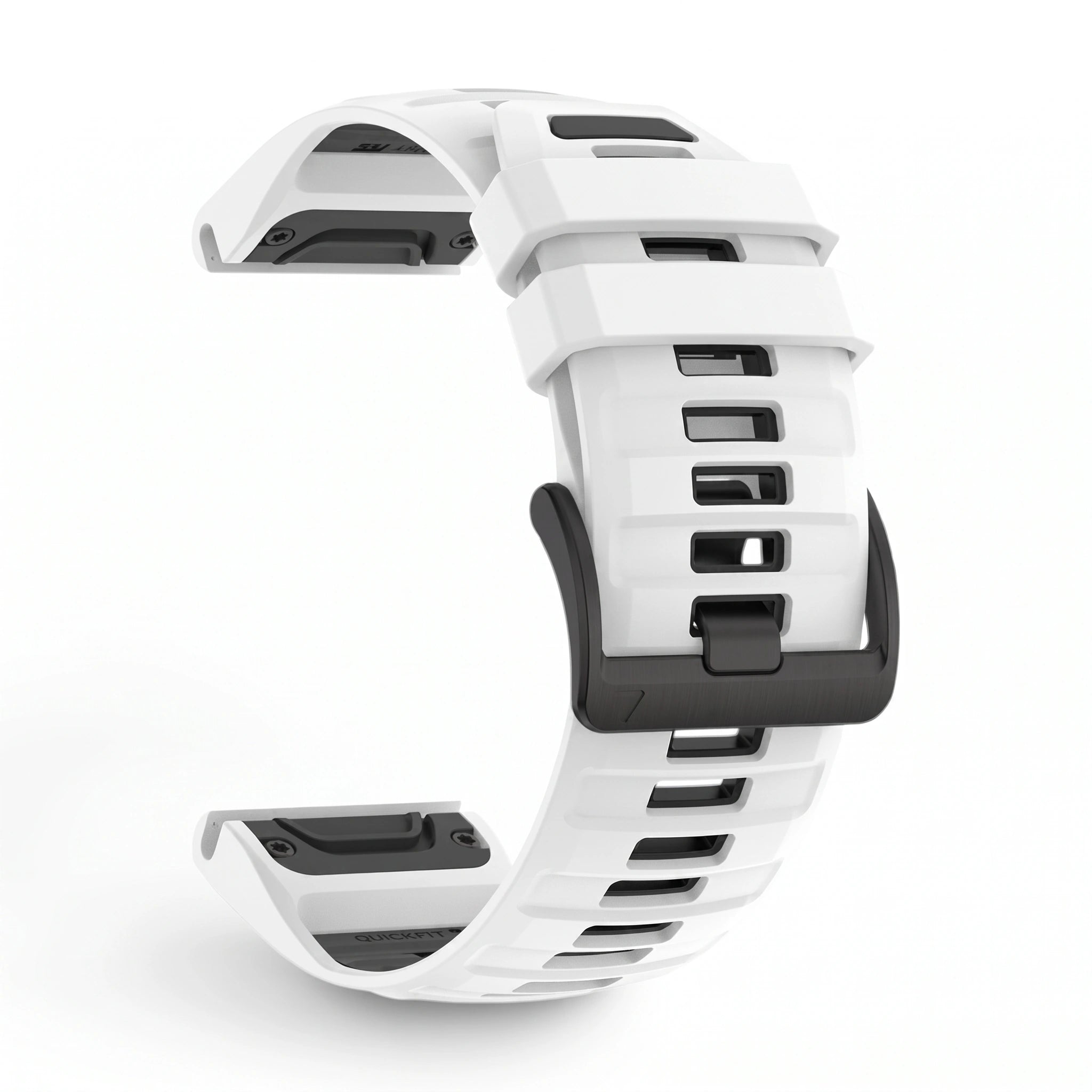 Bracelet Sport Pro silicone blanc, vue de profil - Garmin QuickFit 22mm | Clipz-it