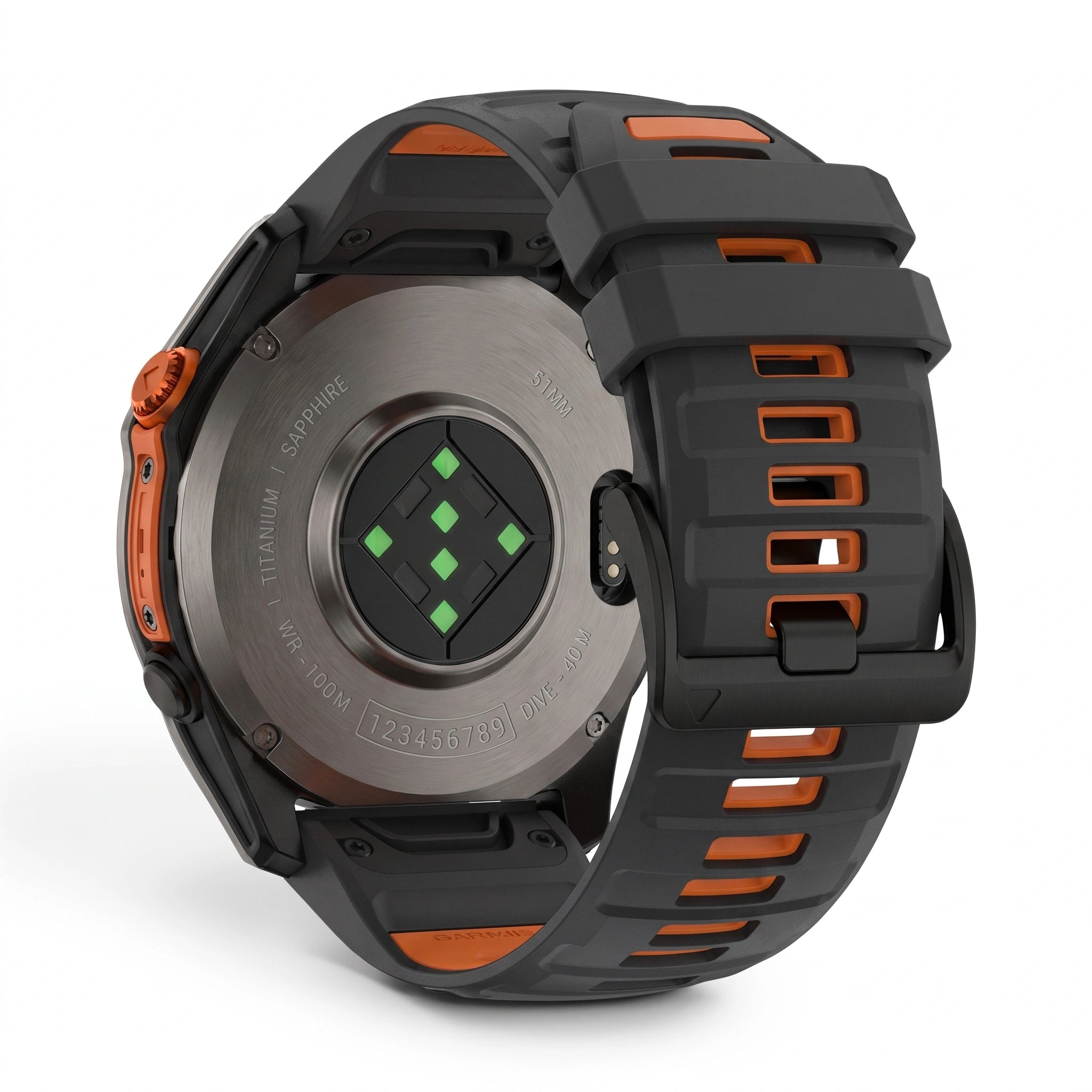 Bracelet Sport Pro silicone militaire, vue de face 2 - Garmin QuickFit 22mm | Clipz-it