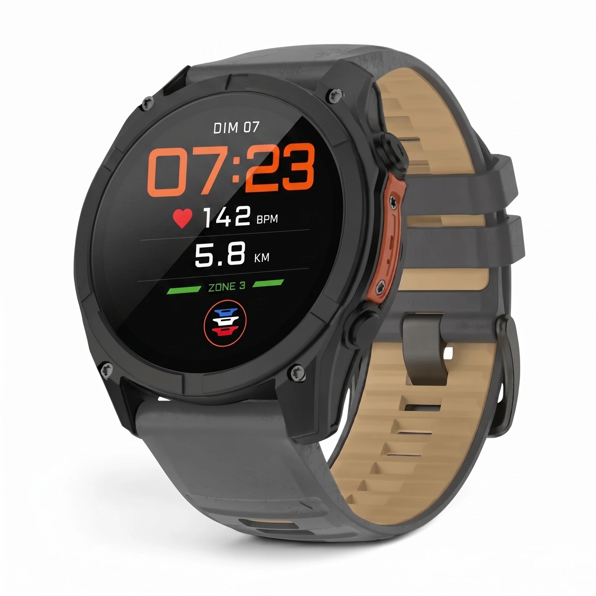 Bracelet Sport Pro silicone militaire, vue de face - Garmin QuickFit 22mm | Clipz-it