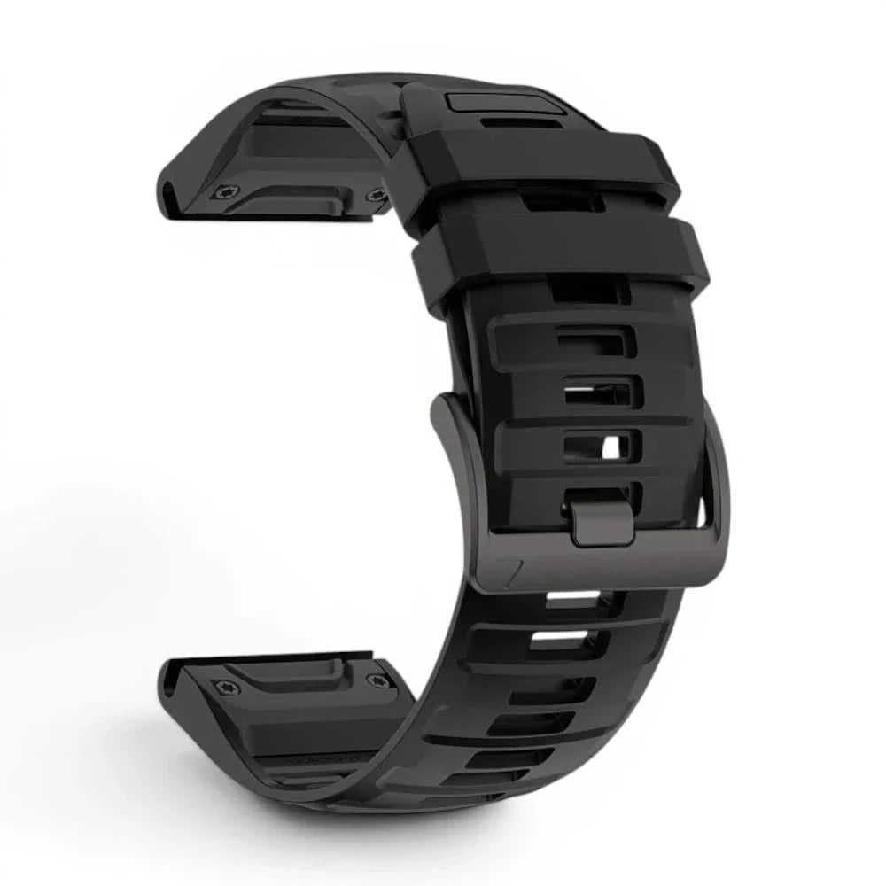 Bracelet Sport Pro silicone noir, vue de profil - Garmin QuickFit 22mm | Clipz-it