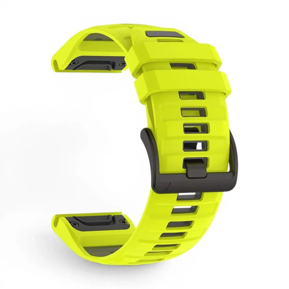 Bracelet Sport Pro silicone vert, vue de profil - Garmin QuickFit 22mm | Clipz-it