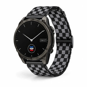 Bracelete Striker em nylon entrançado com velcro, de corrida, branco - Garmin QuickFit 22 mm | Clipz-it