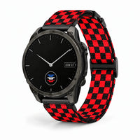 Striker red racing braided nylon strap with velcro fastening - Garmin QuickFit 22 mm | Clipz-it