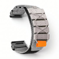 Bracelet Trekker nylon gris, vue de profil - Garmin QuickFit 22mm | Clipz-it