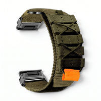 Bracelet Trekker nylon kaki, vue de dos - Garmin QuickFit 22mm | Clipz-it