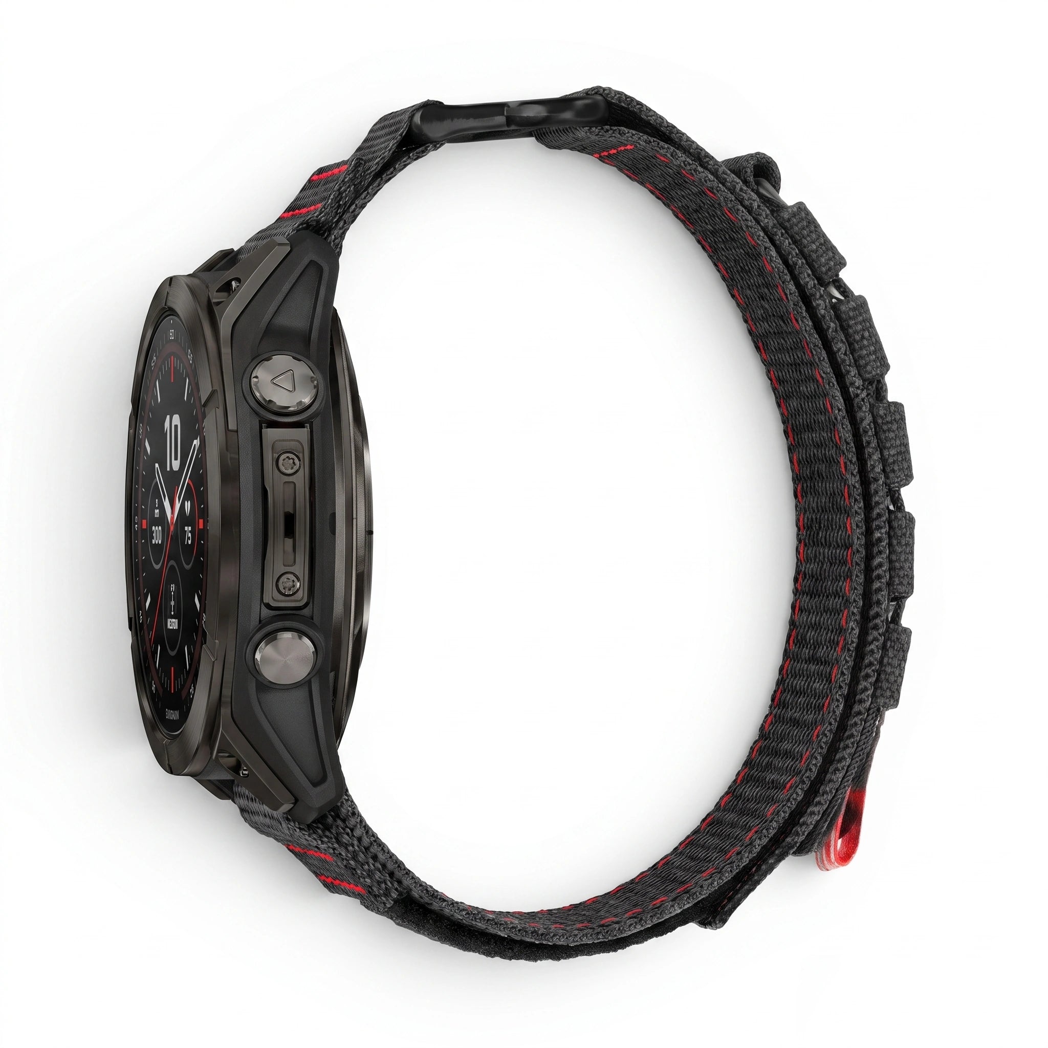 Bracelet Trekker nylon noir, vue de dos - Garmin QuickFit 22mm | Clipz-it