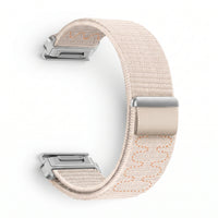 Bracelet Weave nylon tressé blanc, vue de profil 2 - Garmin QuickFit 22mm | Clipz-it