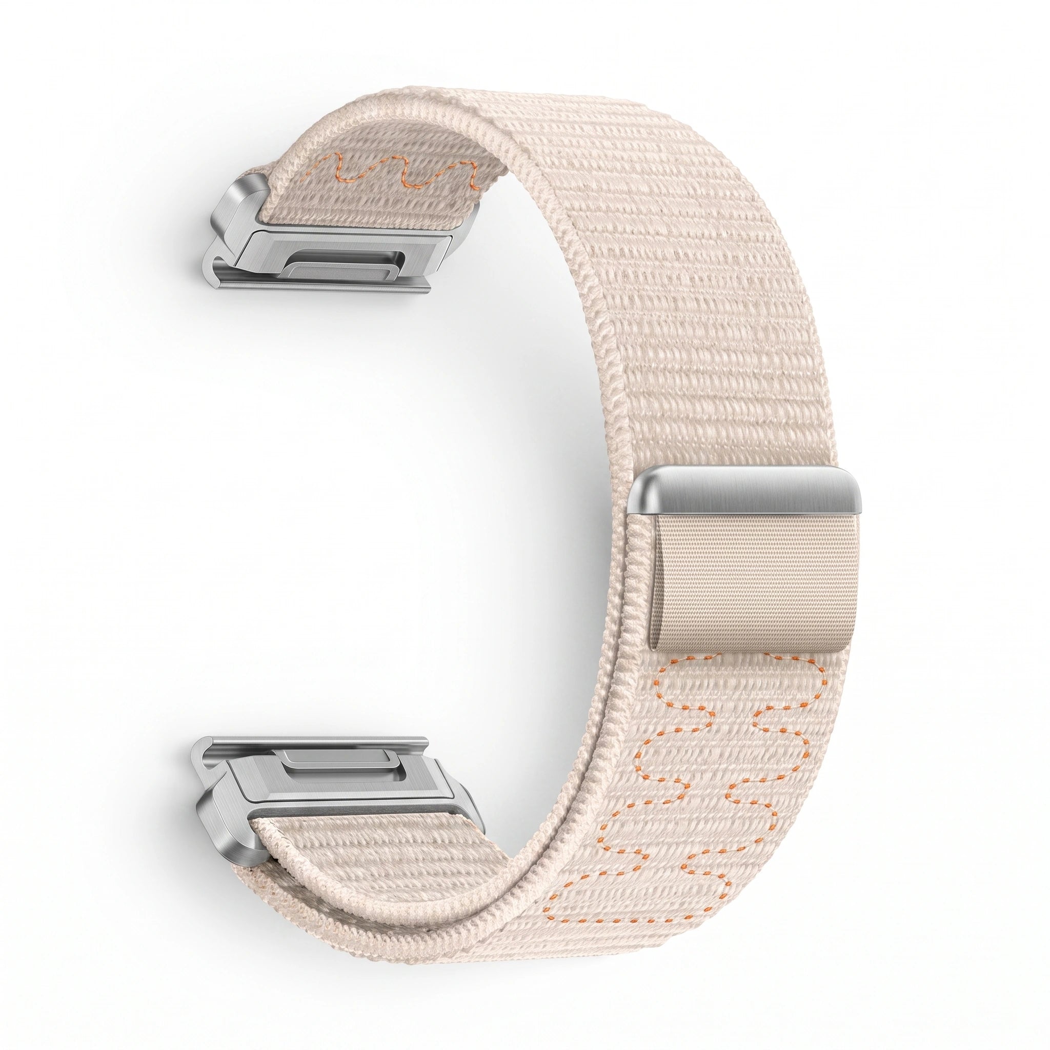 Bracelet Weave nylon tressé blanc, vue de profil 2 - Garmin QuickFit 22mm | Clipz-it