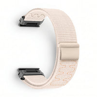 Bracelet Weave nylon tressé blanc, vue de profil - Garmin QuickFit 22mm | Clipz-it
