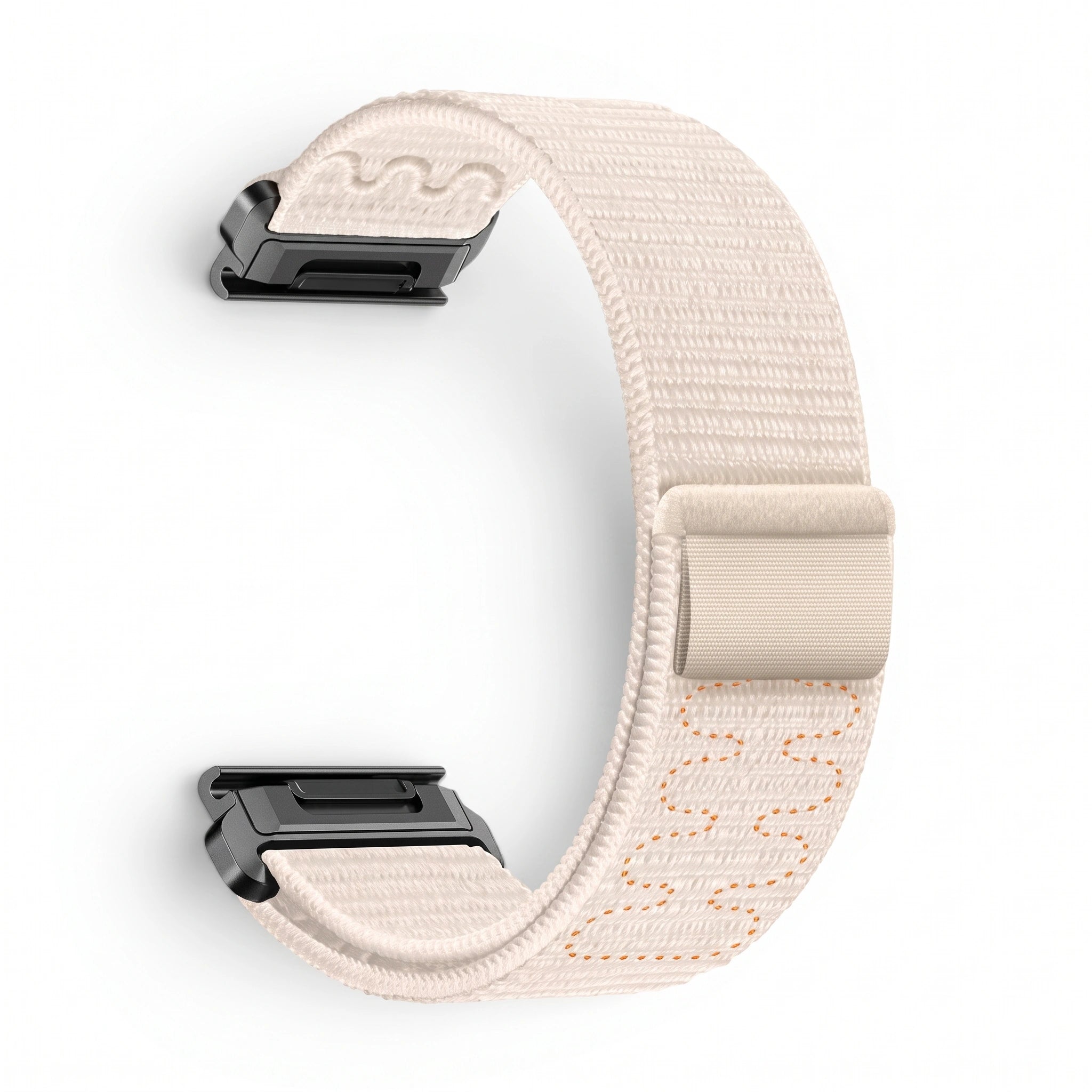 Bracelet Weave nylon tressé blanc, vue de profil - Garmin QuickFit 22mm | Clipz-it