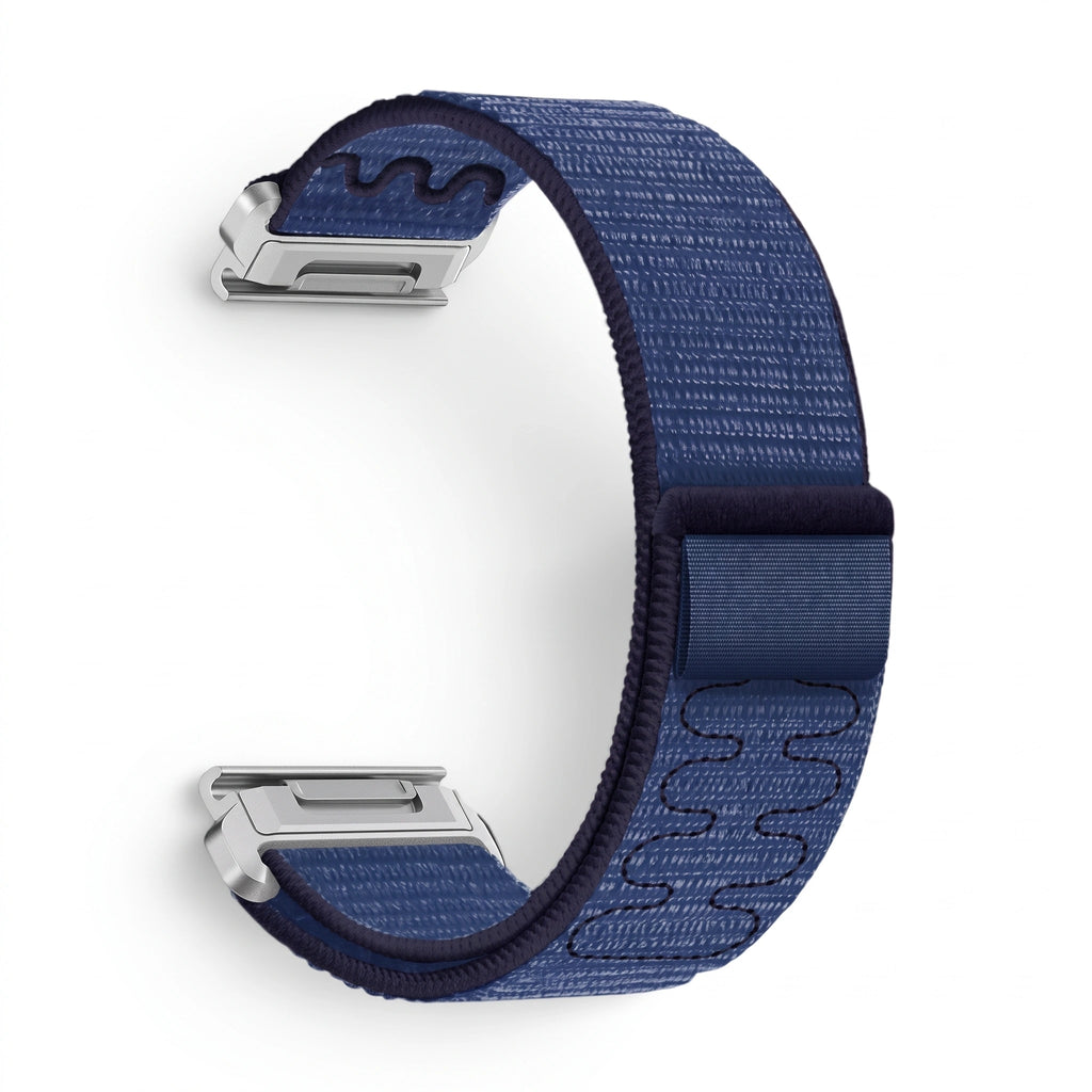 Bracelet Weave nylon tressé bleu nuit, vue de profil 2 - Garmin QuickFit 22mm | Clipz-it