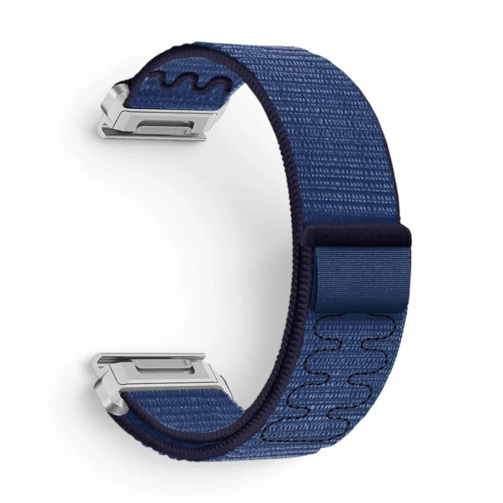 Bracelet Weave nylon tressé bleu nuit, vue de profil 2 - Garmin QuickFit 22mm | Clipz-it