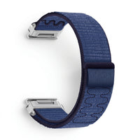 Bracelet Weave nylon tressé bleu nuit, vue de profil 2 - Garmin QuickFit 22mm | Clipz-it