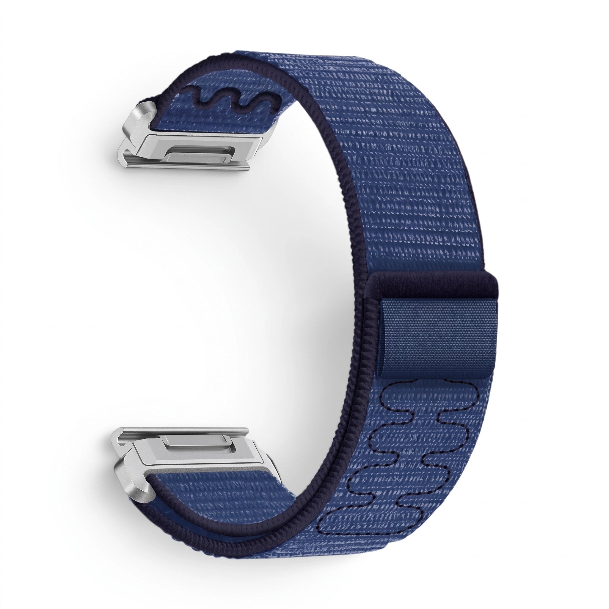 Bracelet Weave nylon tressé bleu nuit, vue de profil 2 - Garmin QuickFit 22mm | Clipz-it