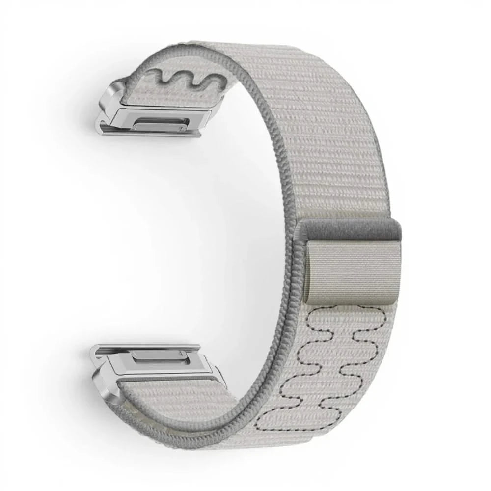 Bracelet Weave nylon tressé gris, vue de profil 2 - Garmin QuickFit 22mm | Clipz-it