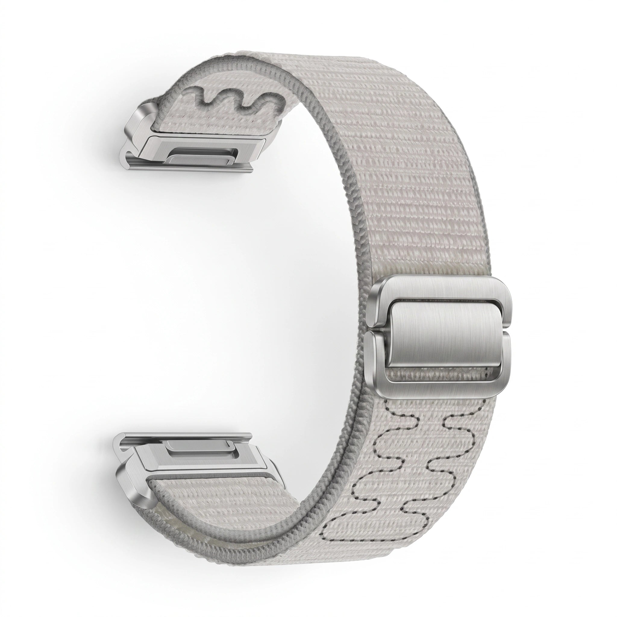Bracelet Weave nylon tressé gris, vue de profil 2 - Garmin QuickFit 22mm | Clipz-it